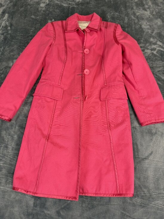Banana Republic Jackets & Blazers - Banana Republic Womens Pink Petite Button-Up Long Jacket Coat S